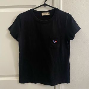 Maison Kitsune Fox Short-Sleeved T-Shirt Crew Neck Black - Woman’s S